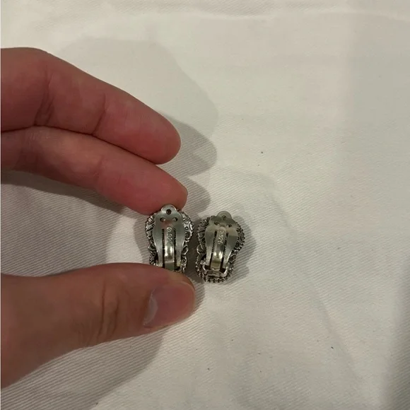 Stephen Dweck Sterling Silver Red Faceted Stone Drop Ear Clips 925 Sterling - Picture 3 of 5